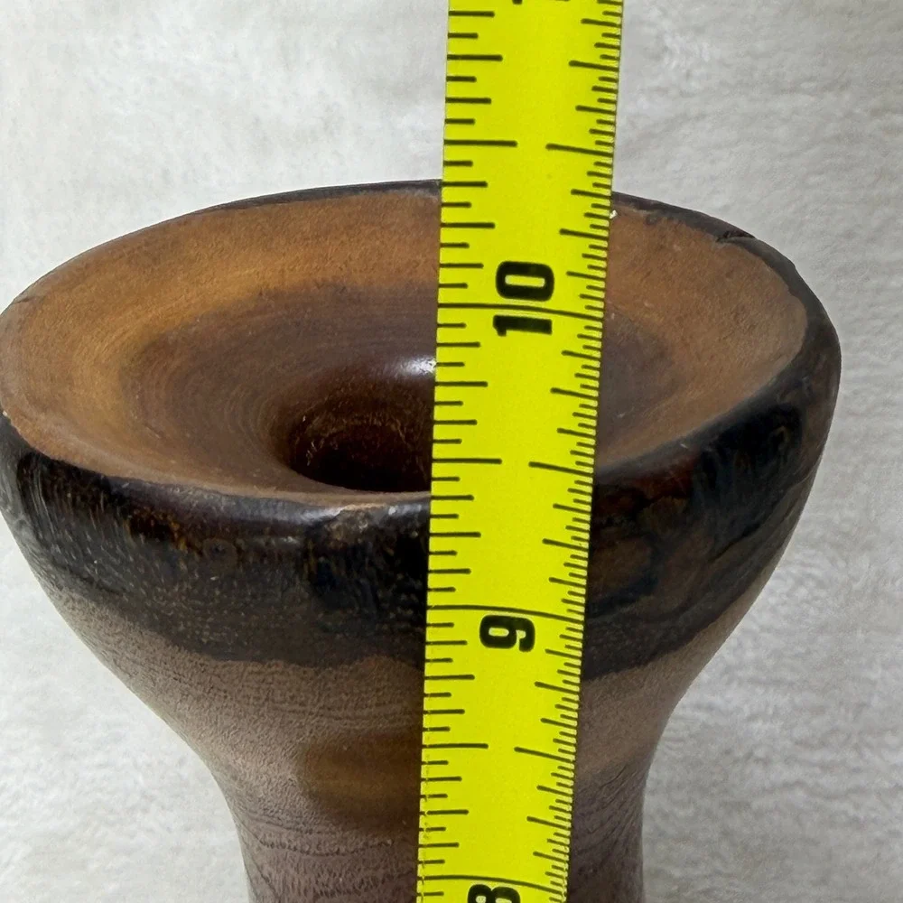 Handcrafted Russian Olive Wood Natual Burl Pattern Vase Rustic Farmhouse Decor